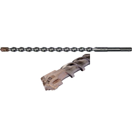 Свердло по залізобетону YATO : SDS+ Premium, "Х"-тип, Ø= 8 х 300/250 мм, 4 різальні пруги / Код товару: YT-419504